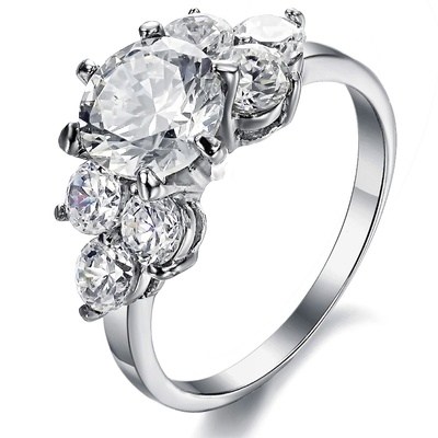 Женское кольцо с камнями из нержавеющей медицинской стали RS-008 RS-008 фото