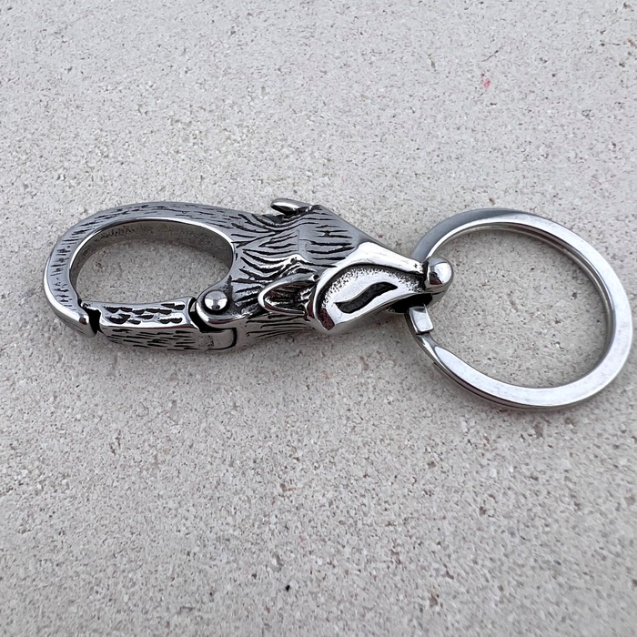 Готичний брелок лисиця для ключів з нержавіючої медичної сталі KC-007 KC-007 фото