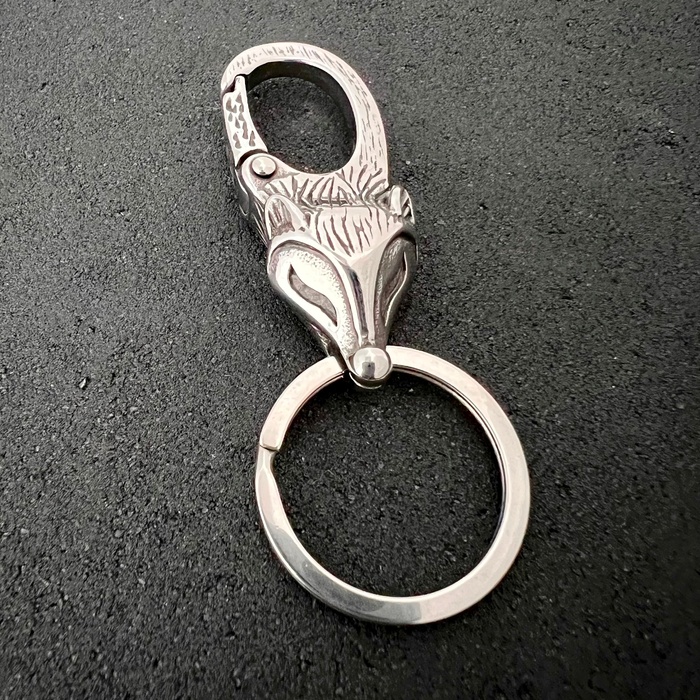 Готический брелок лисица для ключей из нержавеющей медицинской стали KC-007 KC-007 фото