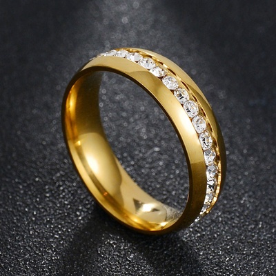 Позолоченное женское кольцо с камнями из медицинской стали RS-012 RS-012 фото