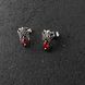 Готичні панк сережки з червоним каменем із медичної сталі ES-035 ES-035 фото 3