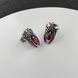 Готичні панк сережки з червоним каменем із медичної сталі ES-035 ES-035 фото 2