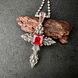 Хрестик в готичному стилі з червоним каменем з медичної сталі PSC-009 PSC-009 фото 1