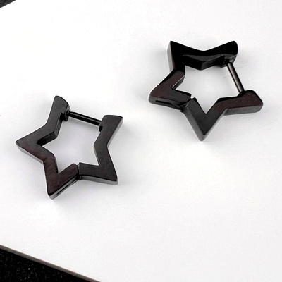 Сережки з емаллю із нержавіючої медичної сталі у вигляді зірки ES-336 ES-336 фото