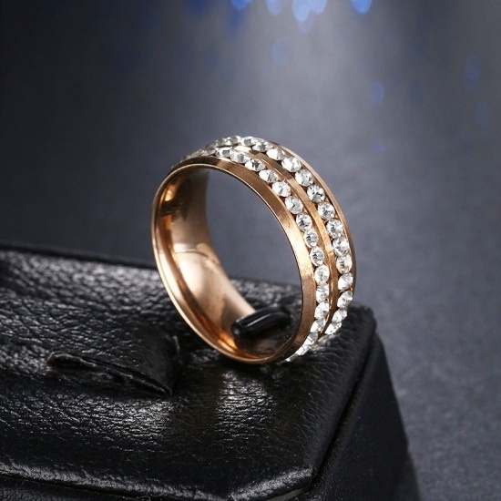Позолоченное женское кольцо с камнями из медицинской стали RS-013 RS-013 фото
