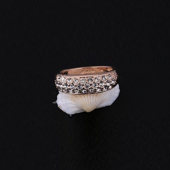 Женское кольцо с позолотой и белыми камушками RG-001 RG-001 фото