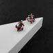 Готичні панк сережки з червоними каменями із медичної сталі ES-040 ES-040 фото 5