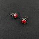 Готичні панк сережки з червоними каменями із медичної сталі ES-047 ES-047 фото 5