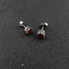 Готичні панк сережки з червоними каменями із медичної сталі ES-050 ES-050 фото 5