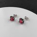 Готичні панк сережки з червоними каменями із медичної сталі ES-054 ES-054 фото 4