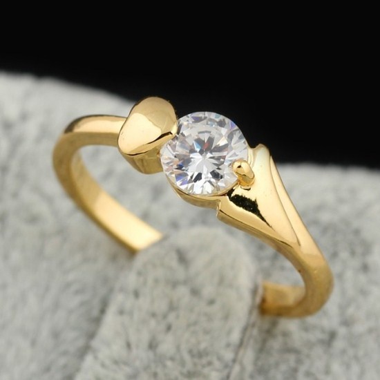 Женское кольцо с позолотой и белым камнем RG-007 RG-007 фото