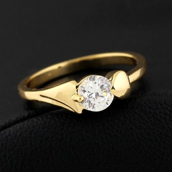 Женское кольцо с позолотой и белым камнем RG-007 RG-007 фото