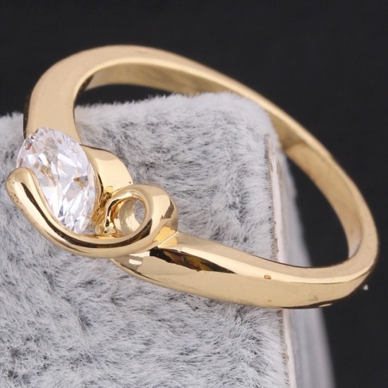 Женское кольцо с позолотой и белым камнем RG-016 RG-016 фото