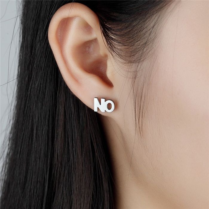 Сережки yes no з нержавіючої медичної сталі ES-123 ES-123 фото
