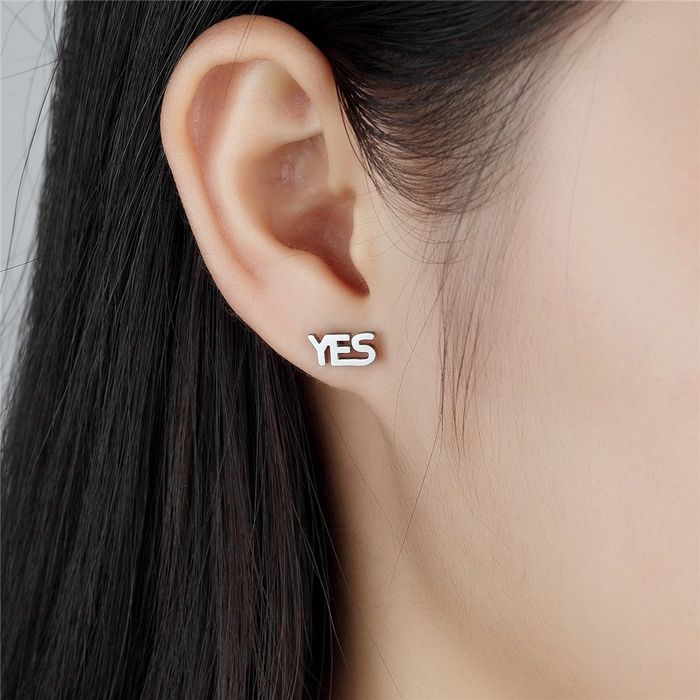 Сережки yes no з нержавіючої медичної сталі ES-123 ES-123 фото