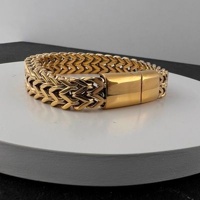 Мужской браслет шириной 11 мм из нержавеющей медицинской стали BS-029 BS-029,19 фото