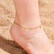 Жіночий браслет на ногу зірочка з позолотою із медичної сталі довжина регулюється до 26 см BA-025 BA-025 фото 2
