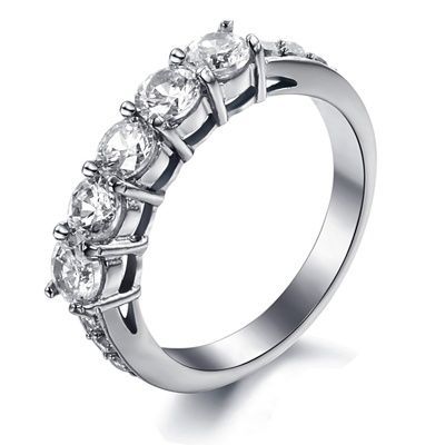 Женское кольцо с камнями из нержавеющей медицинской стали RS-007 RS-007.16 фото